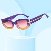 Güneş gözlüğü vintage dikdörtgen moda küçük çerçeve uv400 gölgeler güneş gözlükleri parti seyahat gözlük metal