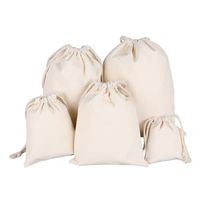 Bolsa de cordão de algodão sublimação em branco Canvas Santa Saco de Muslina Bege Sacos para DIY