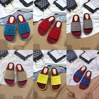 Designers Flock Slippers Women Embroidered Thick- Soled Sanda...
