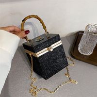 Abendtaschen Holz Getreide tragbare Acrylhandtasche Luxusparty Diamant besetzt Frauen Schulter -Crossbody for Women Box Purse 220906