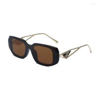 Óculos de sol feminino designer letra de luxo P Matal Hollow Out Gato Eyes Full Frame UV400 Fashion Beach Holiday