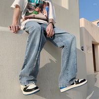 Jeans para hombres Autumn Streetwear Hombres holgados Fashion coreano Pantalones anchos de pierna anchas