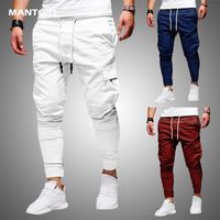 Pantaloni da uomo uomini sottili jogger casual jogger streetwear cargo multipocket pantaloni fitness palestre 220906