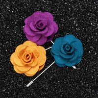 23 cores de alta qualidade Camellia Flower Lapeel Pins masculino Boutonniere de moda feminina masculina