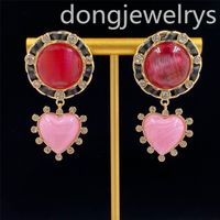NEUE MODE Woman Big Circle Einfacher Ohrring-Hoop-Ohrring Dongjewelrys Fein Schmuck rosa Schatz herzförmige schöne Ohrringe