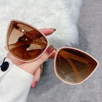 Sunglasses Unisex Fashion Trendy Triangle Big Frame Metal Ri...