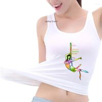 Tanques femininos Pilates Yoga Tampo Tank Top Top Sports Sports Sports Tops Sleesess Gym Colet