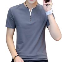 Мужские рубашки T Browon Summer Top футболка для мужчин повседневная короткая рукава для хлопковых рубашек Men Slim Fil Solid Colut