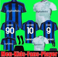 En İyi Futbol Formaları 22 23 Barella Vidal Lautaro Inters Eriksen Alexis Dzeko Correa Uzak Üçüncü Milans Üniformaları Futbol Gömlek 2022 2023 Erkek Çocuk Kiti 3.