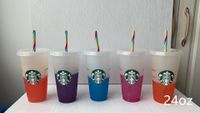 2022 Starbucks 24oz/710ml Plastik Kupalar Tumbler Yeniden Kullanılabilir Açık İçme Düz Alt Sütun Şekli Kapak Saman Kupaları Fabrika Doğrudan Satış için Yeni Sıcak Ürün BB