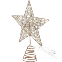 Décorations de Noël arbre Noël topper ornement étoile décorations de lumières de fête de fête décor