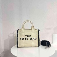Totes Marc The Tote Bag Bag Women Bolsas de diseñador Fashion All-Match Shopper Showing Lona de lienzo 220905