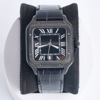 Классические мужские часы Черный квадратный набор 39,8 мм сапфировый кристалл складной застежка Montre de Luxe Автоматическое движение