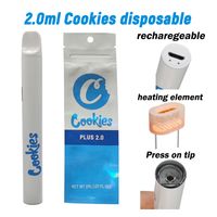 Kekse wiederaufladbare leere Einweg-Vape-Pen-Beutelverpackung E-Zigaretten 350-mAh-Akku mit Druckspitze Glasbehälter Keramikhülse dicke Ölverdampferkartusche