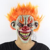 Halloween Toy Flame Clown Halloween Escape Room Bar Tanzprops Latex Horror Geister gruselige Maske Großhandel