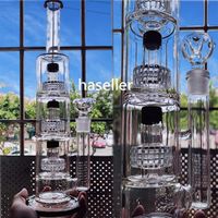 16.5 pulgadas Gravity Glass Bong Bubbler Hookahs Shiha Matriz Perclo de humo Percolador de vidrio con cabeza de vidrio con taz￳n de 18 mm