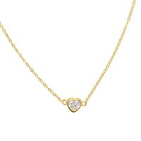 Chaines 925 STERLING Silver Fashion Tiny Gold Color Cz Heart Pendant Collier délicat Chaîne Minimal Chocker pour les femmes Jewelry2022
