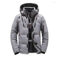 남자 다운 흰 오리 재킷 남자 두꺼운 따뜻한 따뜻한 남성 복어 코트 캐주얼 퀼트 외투 긴 소매 열 파파 2022