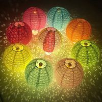 Decoração de festa DIY Festival de LED portátil do meio do outono DIE lanternas lanternas Lanterna Hollow Decor para crianças L220907