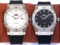 Мужчины роскошные часы для женского движения наблюдают за 42 мм Moonswatch Автоматические модные золотые наручные часы для мужчин классики сапфировой стеклянный кожаный ремешок с коробкой Montre