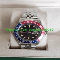 BP Factory Vendita di lussuoso orologio di alta qualità da 40 mm Vintage GMT blu e bordo rosso Black Dialta nera 1675 MENS AUTOMATICO MENS Watche251A
