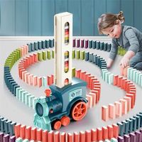 Bloque Kids Automatic Laying Domino Train Electric Car Dominos Set Brick Kits Games Toys Education Childre