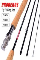Proberos Fly Fishing Rod 7ft9ft 21m27m 4 Abschnitt Linie WT 34 56 78 Soft Cork Griff Tackle 211118