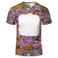 Herren-T-Shirts Thanksgiving leeres Kurzarm-T-Shirt f￼r M￤nner/Frauen/Kinder DIY verkaufen Tops T-Shirts im USA Casual Schnellrohr Polyester
