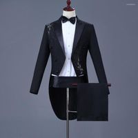 Мужские костюмы 2022 Fashon Итальянский дизайн с длинной курткой костюм для ужина мужчина Slim Fit жених свадебное платье 2 штука смокинг
