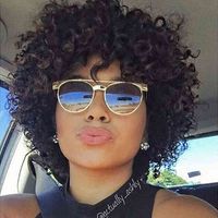 Perucas sintéticas Rebecca curta perucas curtas e curtas para mulheres negras Remy Brasy Bouncy Curly Human Wigs