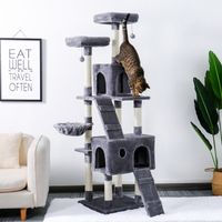 Móveis para gatos Scratchers de 180 cm árvore de vários níveis para s com poleiros aconchegante, quadro de estrutura de escalada estável brinquedos bege cinza 220909