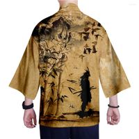 Etnik Giyim Baskı 3D Gevşek Japon Retro Stil Sokak Giyim Hırka Erkekler Kadın Harajuku Kimono Cosplay Boys Üstleri Gömlek Yukata