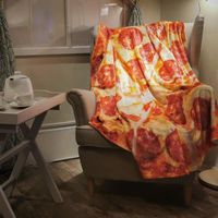 Couvertures couverture de pizza tortilla ￠ flanelle chaude douce 200gsm canap￩-laine ￠ laine rond