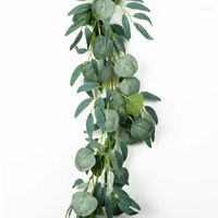 Fleurs d￩coratives 2m Eucalyptus Garland Roard Willow Willow Feuille D￩coration de mariage suspendu couronnes