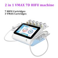 FDA 승인 페이스 리프팅을위한 10 개의 카트리지가있는 7D HIFU 머신 vmax 초음파 주름 리무버 스킨 케어 울트라 MMFU 치료