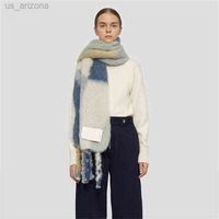 Дизайнер бренда геометрический принцип зимний шарф теплые женщины кашемирные обертывания густые мягкие кисточки Bufanda
