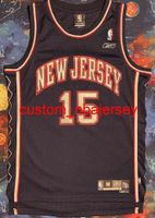 Stitched Custom New VintageRb New Jersey Vince Carter Basket...