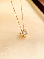 22090801 Women' s Jewelry necklace 0. 4CT BUBBLE ROUND di...