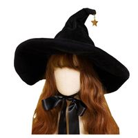 Burose sombreros de ala de borde para mujeres Curvado bruja accesorio de disfraces mujeres apuntadas para la fiesta de Navidad de Halloween 220912