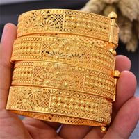 Bangel Luxus Indianer Dubai Gold Farbwämmer für Frauen Mädchen Hochzeit Brautarmband Bijoux 220909