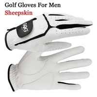 Fünf Finger Handschuhe Schaffell Echtes Lederprofi Golfhandschuhe für Männer Weiß und Schwarz Lycra Handschuhe Palmverdickung Geschenk für Golfer 220909