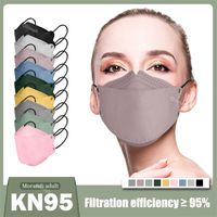 M￡scara adulta morandi color kn95 m￡scara descart￡vel ￠ prova de poeira de poeira m￡scara de face de 4 camadas de 4 camadas