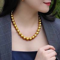 Perlen Halsketten Goldperlen Perlen Halskette Perfekter Kreis 8-14 mm Riesige Luxus-Perlen-High-End-Partygeschenk