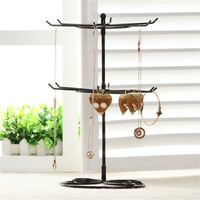 Jewelry Boxes BLUELANS 2- Tier Rotary Stand Display Rack Earr...