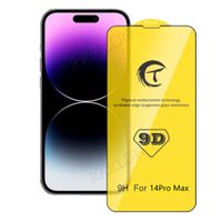 Mejor Qualtiy 9D Cobertura completa Pel￭cula Protector Pel￭cula Tempe Glass Bubble Free para iPhone 14 Pro Max 13 13Pro 12 Mini 11 XS XR X 8 7 Plus 6s Sin paquete minorista