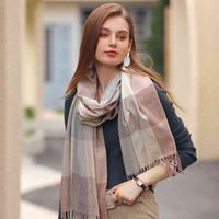 Шарф -шарф -клетчатые контрастные цветовые имитация кашемир удобный и свежий сладкий шаль 220913