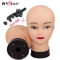 Stand de perruque vendant une tête de mannequin femelle avec pince pour pratication de maquillage Cosmétologie Manikin Hat Affichage 51cm 220913