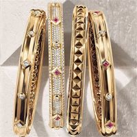 Bangle Godki Big Fashion Luxury Bold Cuff for Women Wedding Party Multi cubic Zirconia Crystal CZ Dubai Gold Color Bracelet 220912