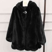Women' s Fur Faux Women real mink coats female fur genui...
