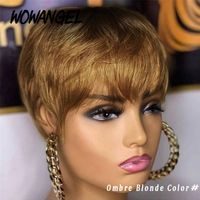 Bulks de cheveux Machine Maid Human 99J Bourgogne ombre colored coloré s s Pixie bouclé court pour noir wowan 220913